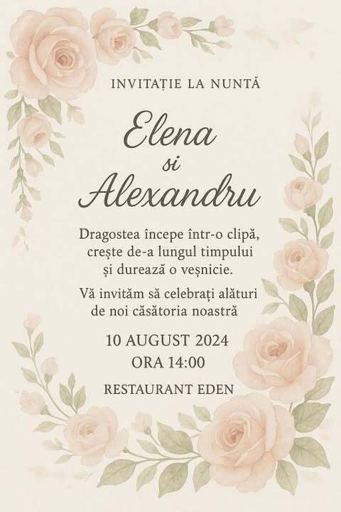 Invitatie nunta personalizata